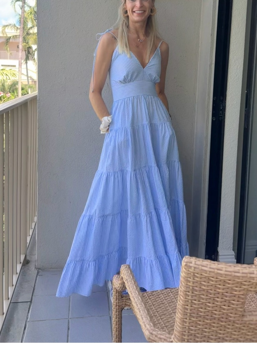 Seersucker Maxi Dress (Fiona Dress) - Picture 6 of 9